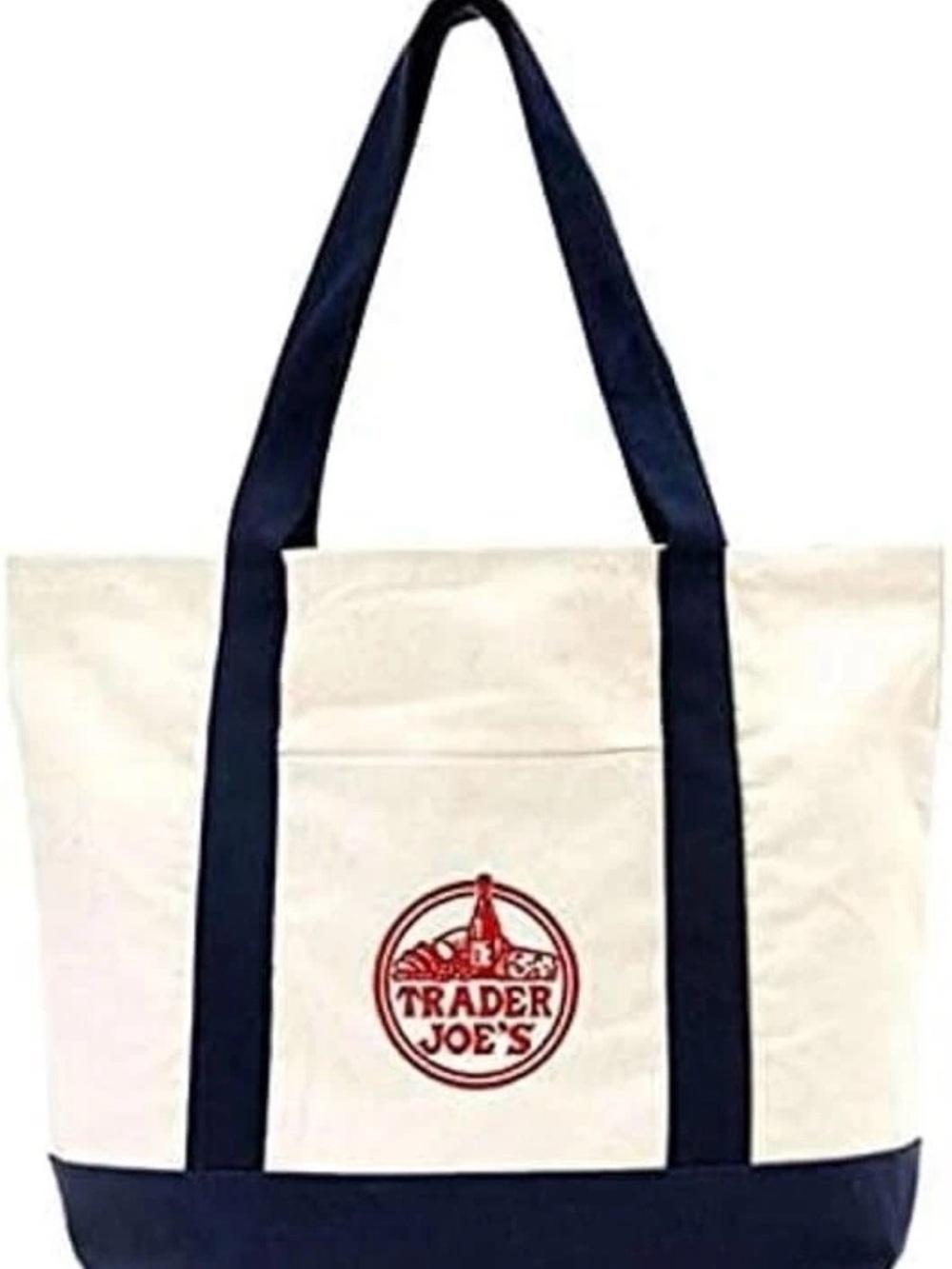 Trader Joe’s Canvas Bag Shopping Basic Model Heavy Cotton Navy Large 9G